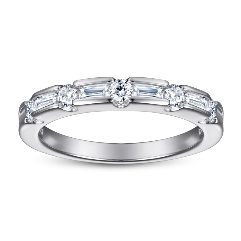 S925 Sterling Silver Zirconia Ring - Elegant Geometric Stackable Jewelry for Women