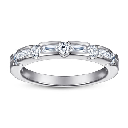 S925 Sterling Silver Zirconia Ring - Elegant Geometric Stackable Jewelry for Women