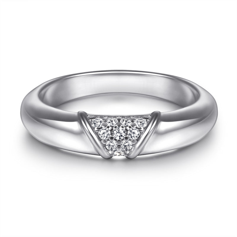 S925 Sterling Silver Zirconia Ring - Minimalist Geometric Jewelry for Women