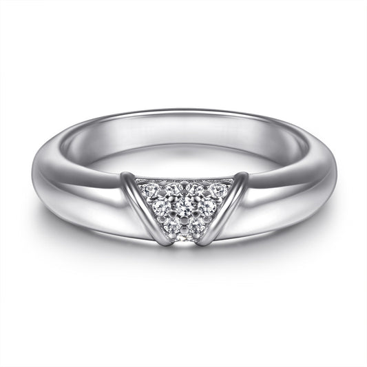 S925 Sterling Silver Zirconia Ring - Minimalist Geometric Jewelry for Women