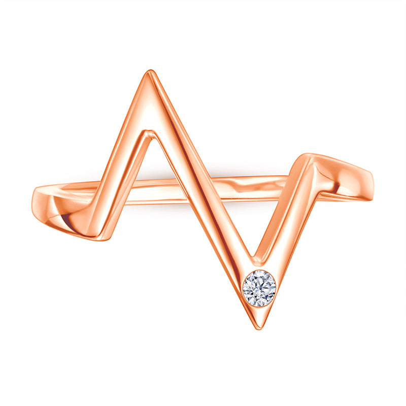S925 Sterling Silver 'Z' Letter Ring - Modern Geometric ECG-Inspired Jewelry