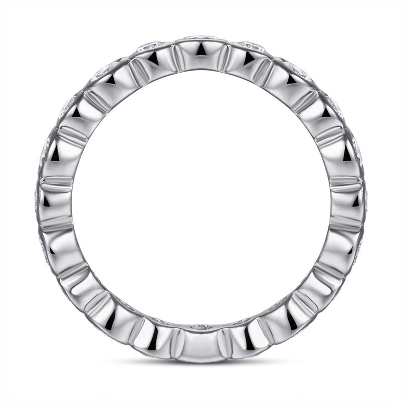 S925 Sterling Silver Full Eternity Ring – Round Cut CZ Wedding Band