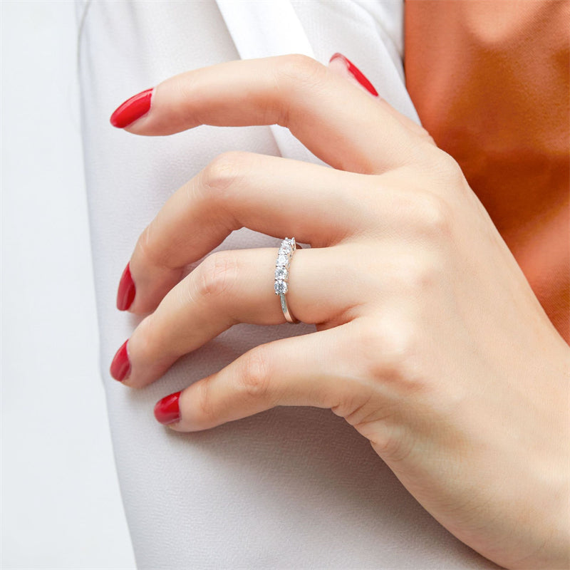 S925 Sterling Silver Minimalist Zirconia Ring – Korean-Inspired Fashion Jewelry