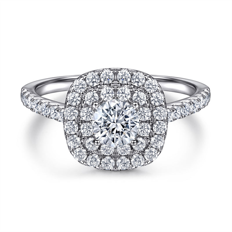 S925 Sterling Silver Wedding Ring Set - Classic Two-in-One Bridal Jewelry with Zirconia