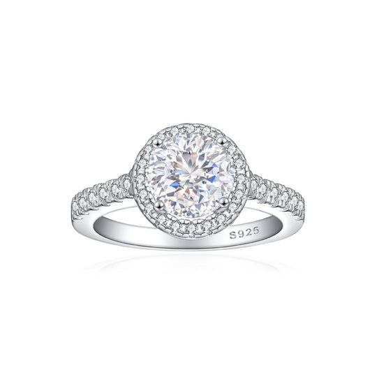 1.2ct Gemstone 925 Sterling Silver Ring – Floral Rose Ice-Cut Wedding Band for Women