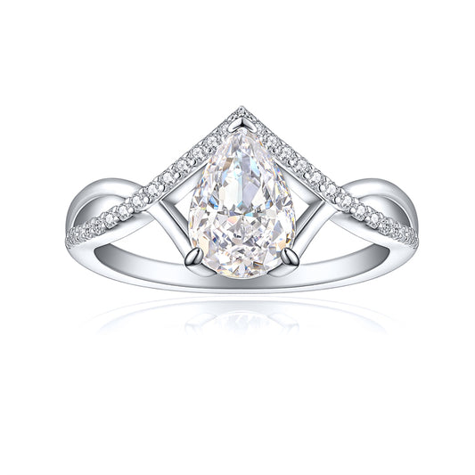 S925 Sterling Silver Hexagon Flame-Cut Sapphire Ring - Luxury Colored Gemstone Jewelry (Sizes 5-10)