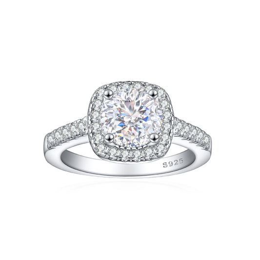 S925 Sterling Silver 1.2ct Rose-Cut Flame Ring - 7×7mm Floral Inspired Colored Gemstone Bridal Jewelry