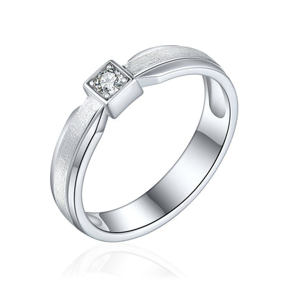 "Cathedral Garden" Couple Rings - 925 Sterling Silver Brushed Finish Wedding Set