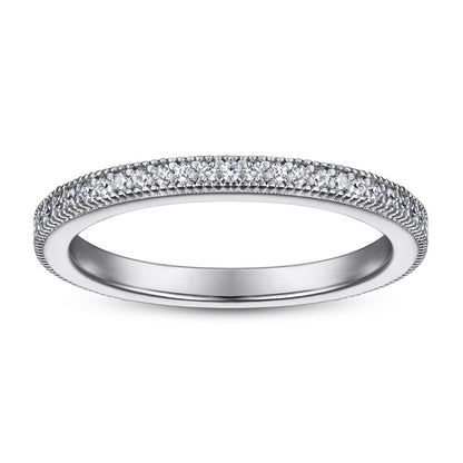 S925 Sterling Silver Micro-Pavé Index Finger Ring - Delicate Zirconia Accent Jewelry
