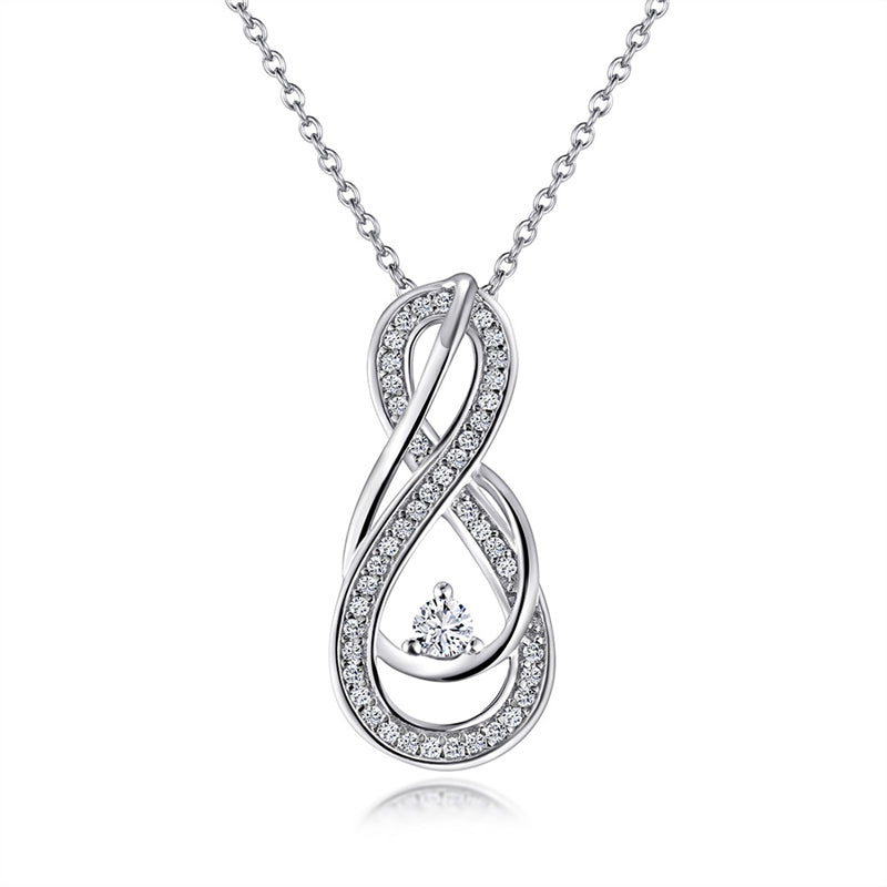 925 Sterling Silver Infinity Pendant Necklace - Modern Figure 8 Design