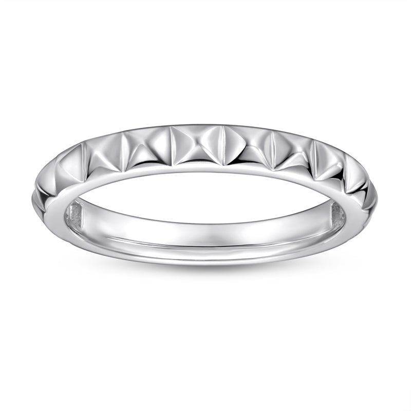 3D Triangular 925 Silver Ring - Modern Geometric Band for Women