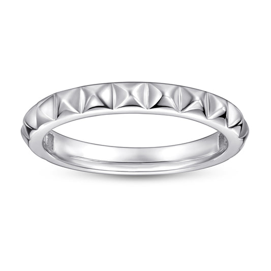3D Triangular 925 Silver Ring - Modern Geometric Band for Women