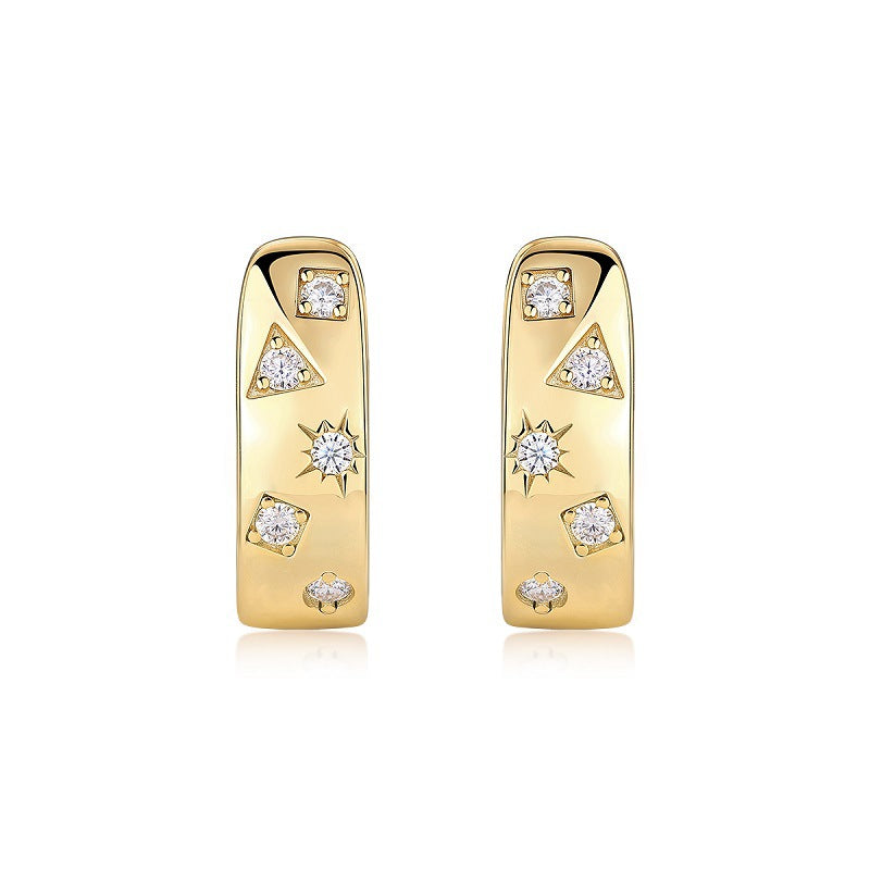 Classic Round Moissanite Hoops for Women