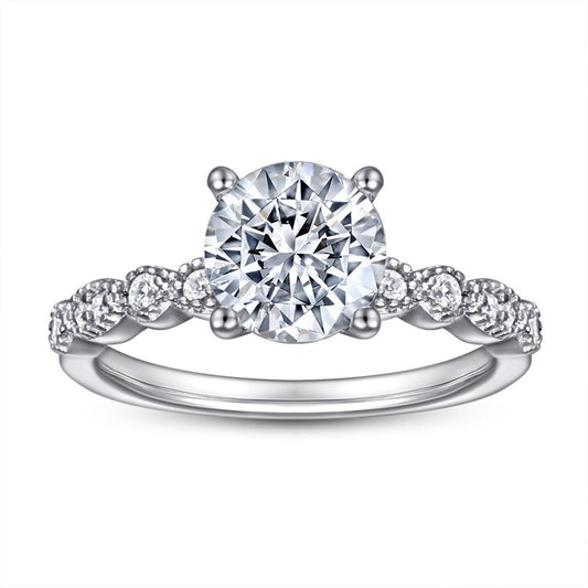S925 Sterling Silver AAA Zirconia Ring - Elegant Rose Gold Plated Stackable Jewelry