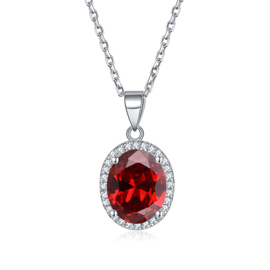 925 Sterling Silver Zodiac Birthstone Necklace - Modern Round Pendant