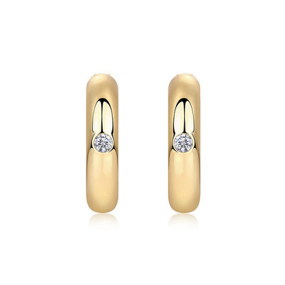 Sleek Round Cut Moissanite Earrings for Office Wear