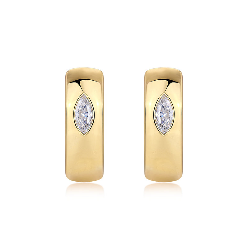 Chic Geometric Moissanite Hoop Earrings for Women