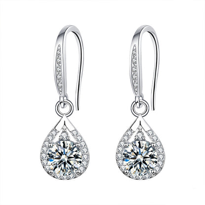 925 Sterling Silver Beveled Square Geometric Stud Earrings with 0.5ct or 1ct Moissanite Rhodium Plated Premium Jewelry for Women