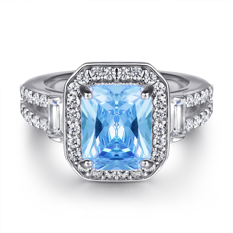 S925 Sterling Silver Geometric Zirconia Ring - Bestselling K-Gold Plated Women's Jewelry