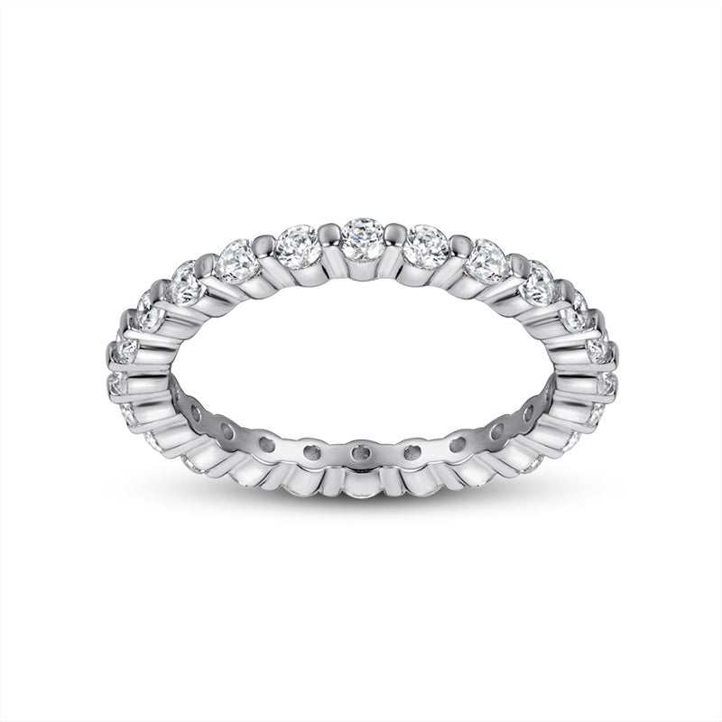 925 Sterling Silver Full Eternity Band - Micro Pave Zircon Stackable Index Finger Ring