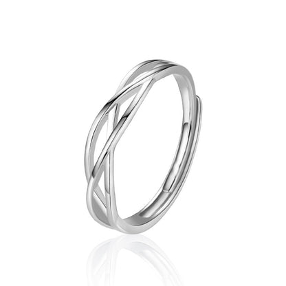 S925 Sterling Silver Channel Set Couple Rings - Her 1ct Moissanite & His Plain Band Adjustable Minimalist Wedding Set