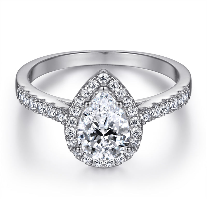 Teardrop Zirconia 925 Silver Ring Set - European Best-Selling Stackable Band Collection