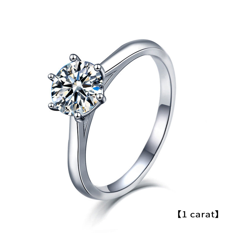925 Sterling Silver Geometric Moissanite Ring - 1ct/2ct/3ct/5ct White Gold Plated Women's Band (Size 5-9)
