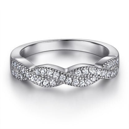 S925 Sterling Silver Crown Stackable Ring Set – 18K White Gold Plated Minimalist Jewelry