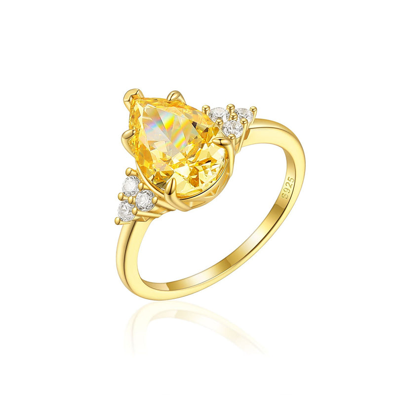 S925 Sterling Silver 8ct High-Carbon Diamond Ring - Luxury Princess Cut Colored Gemstone Jewelry