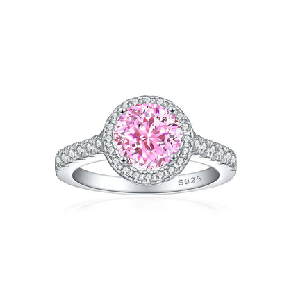 1.2ct Gemstone 925 Sterling Silver Ring – Floral Rose Ice-Cut Wedding Band for Women