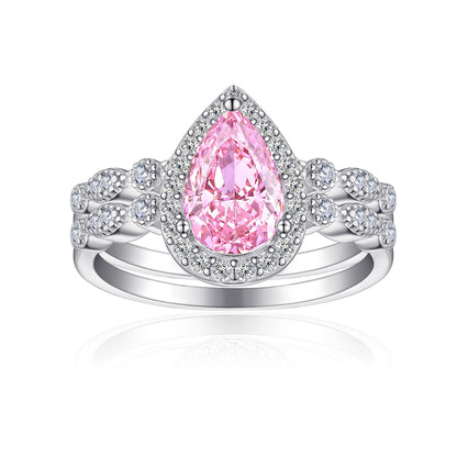 1.5ct Gemstone 2-in-1 Stackable Ring Set - Premium 925 Silver with 5A Zirconia & High Carbon Diamonds