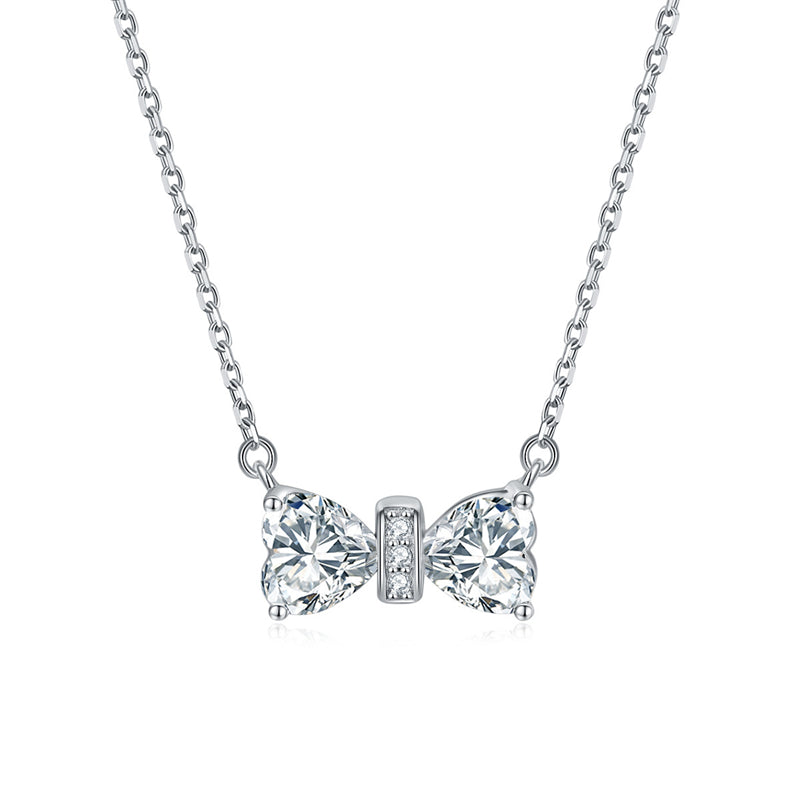 925 Sterling Silver Double Heart Birthstone Necklace - Romantic Lucky Charm Jewelry