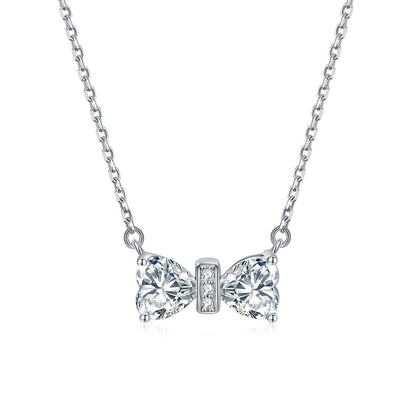 925 Sterling Silver Double Heart Birthstone Necklace - Romantic Lucky Charm Jewelry