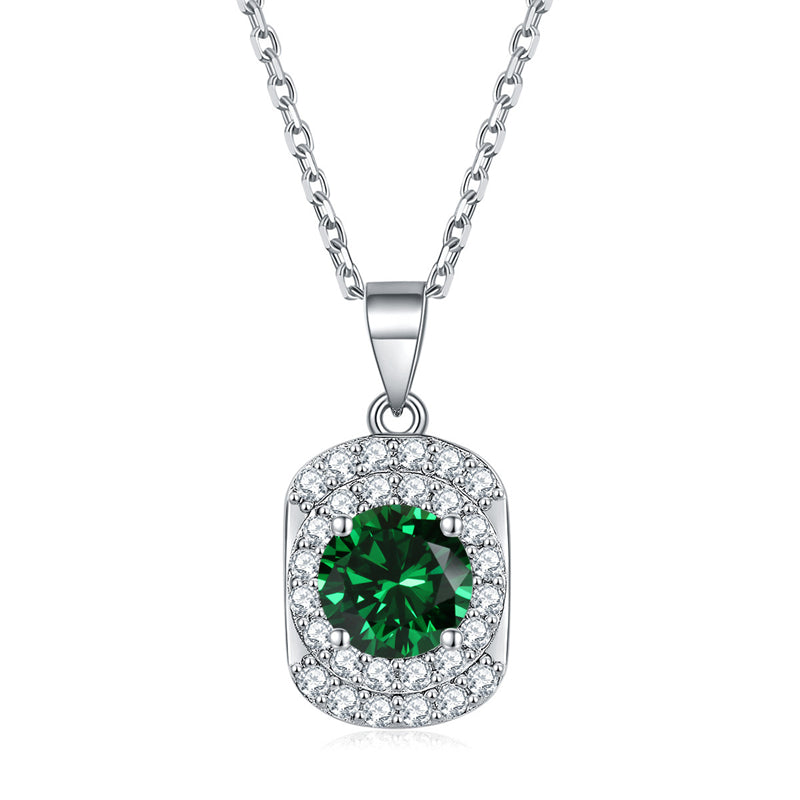 925 Sterling Silver Cubic Zirconia Pendant Necklace - Minimalist Birthstone Collarbone Chain