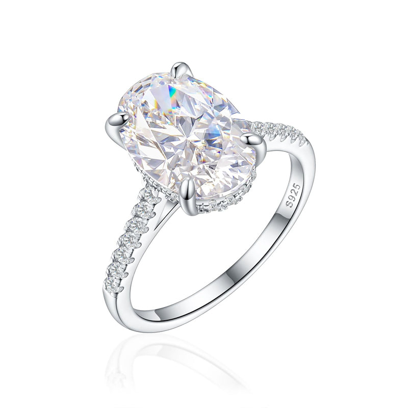 S925 Sterling Silver 8ct High-Carbon Diamond Ring - Luxury Princess Cut Colored Gemstone Jewelry
