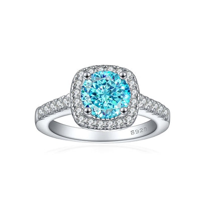 S925 Sterling Silver 1.2ct Rose-Cut Flame Ring - 7×7mm Floral Inspired Colored Gemstone Bridal Jewelry