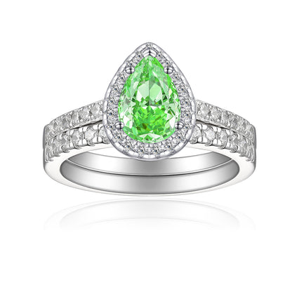 1.5ct Gemstone 925 Silver Stackable Ring Set - Elegant Flame & Ice-Cut High Carbon Diamond Rings for Women