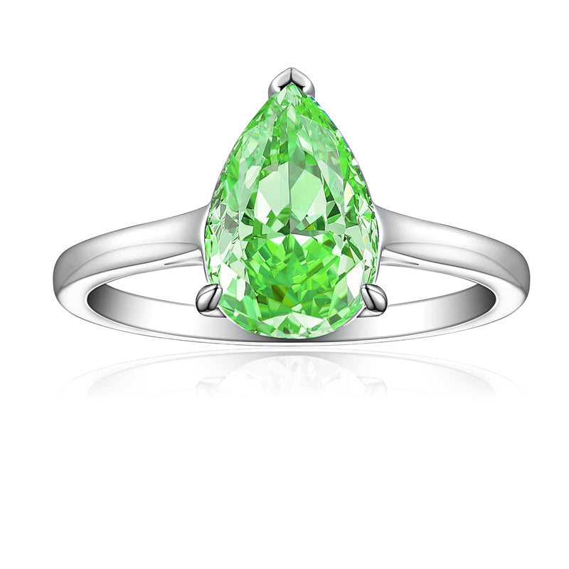 4ct Teardrop Ice-Cut 925 Silver Ring - Luxurious 8×12mm Gemstone Statement Band