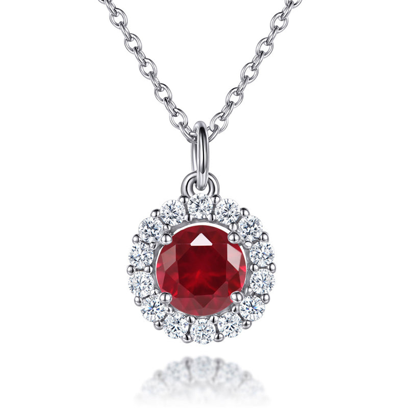 925 Sterling Silver Zodiac Birthstone Necklace - Rose Gold Plated Geometric Pendant