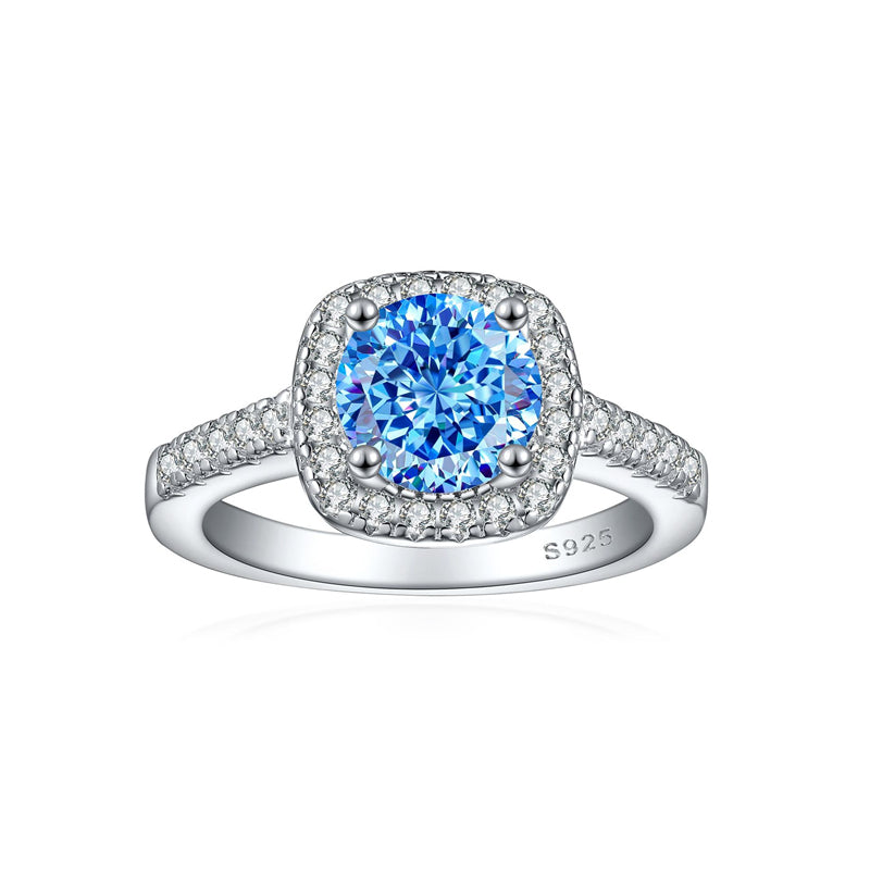S925 Sterling Silver 1.2ct Rose-Cut Flame Ring - 7×7mm Floral Inspired Colored Gemstone Bridal Jewelry