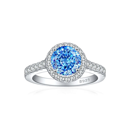 1.2ct Gemstone 925 Sterling Silver Ring – Floral Rose Ice-Cut Wedding Band for Women