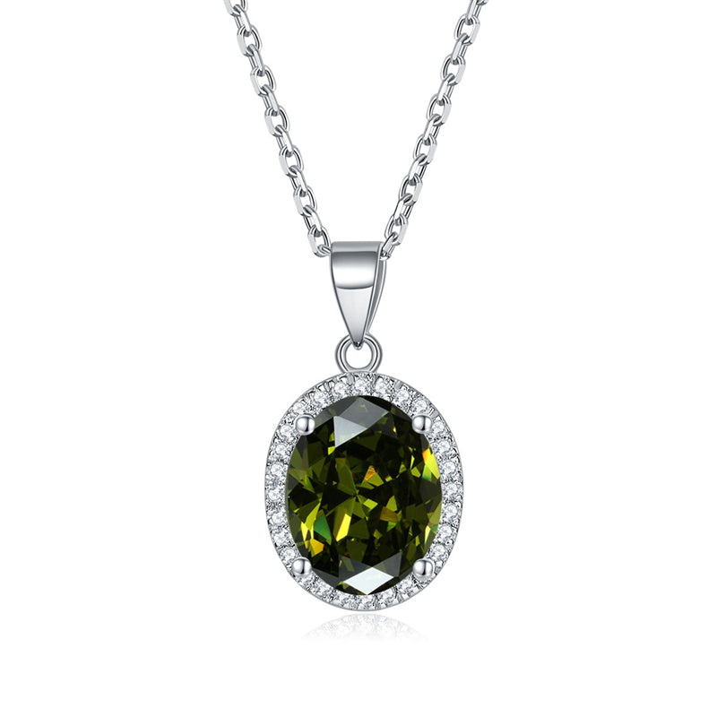 925 Sterling Silver Zodiac Birthstone Necklace - Modern Round Pendant