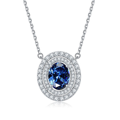 925 Sterling Silver Emerald Oval Pendant Necklace - Modern Birthstone Jewelry