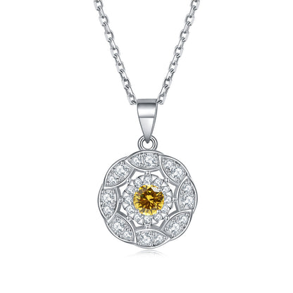 925 Sterling Silver Peridot Zircon Necklace - Modern Botanical Jewelry