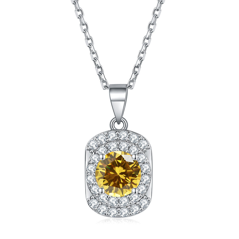 925 Sterling Silver Cubic Zirconia Pendant Necklace - Minimalist Birthstone Collarbone Chain