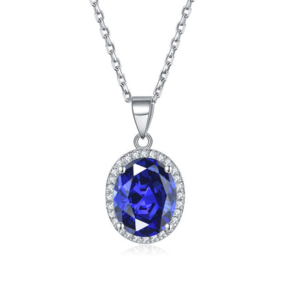 925 Sterling Silver Zodiac Birthstone Necklace - Modern Round Pendant