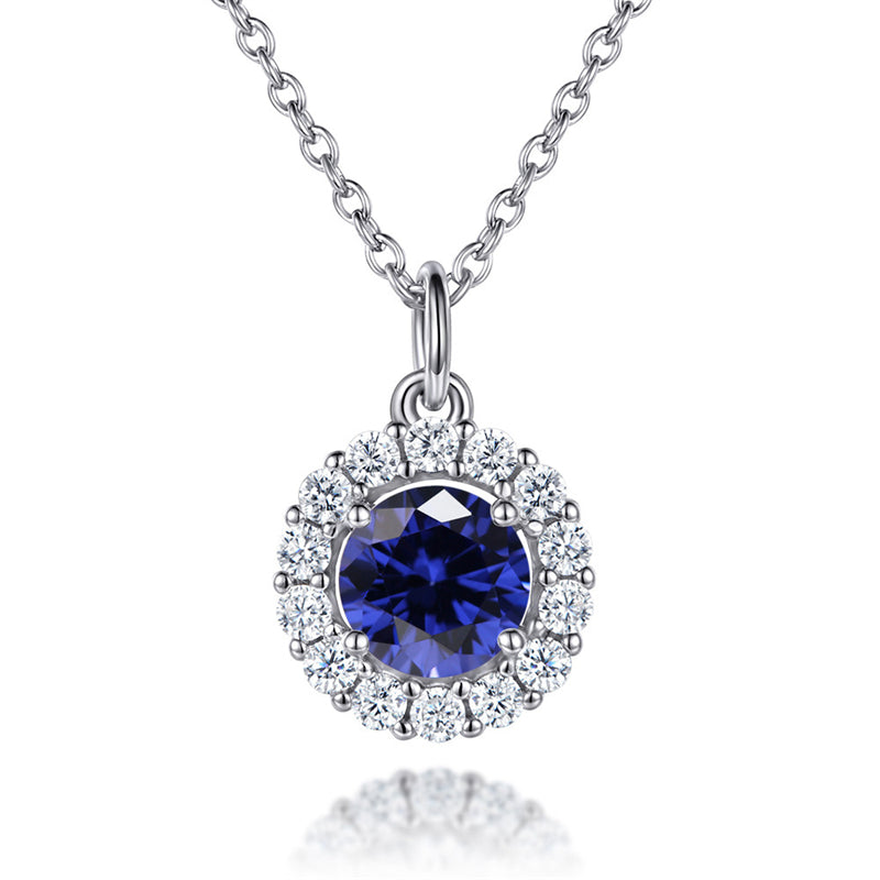 925 Sterling Silver Zodiac Birthstone Necklace - Rose Gold Plated Geometric Pendant