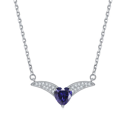 925 Sterling Silver Zodiac Heart Pendant Necklace - Elegant V-Collarbone Chain