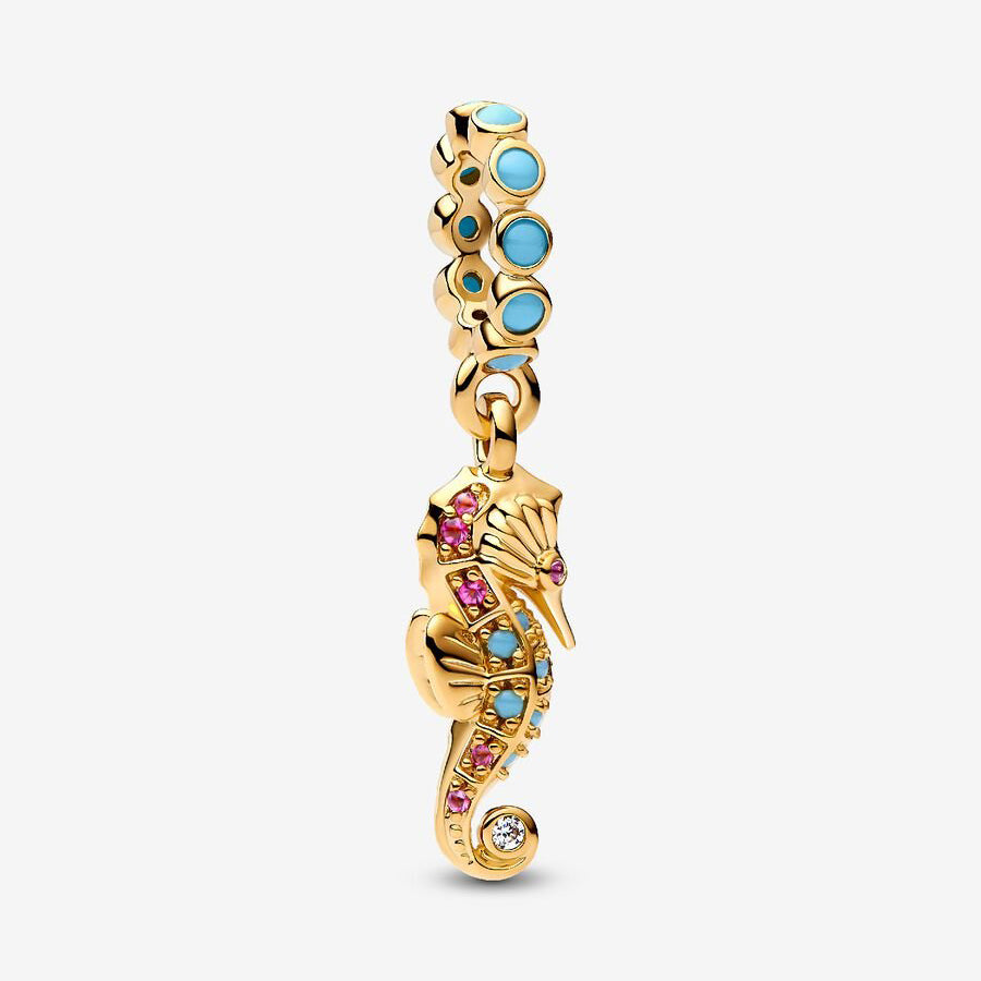 14k Gold Seahorse Charm