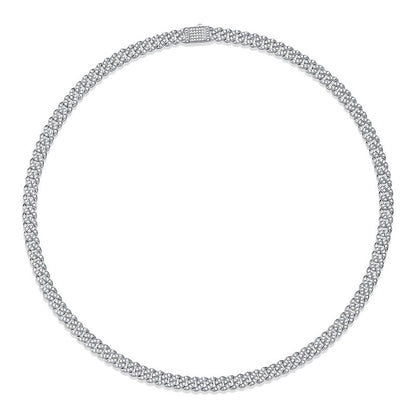 Sharp Men's Silver Necklace with Sparkling Moissanite